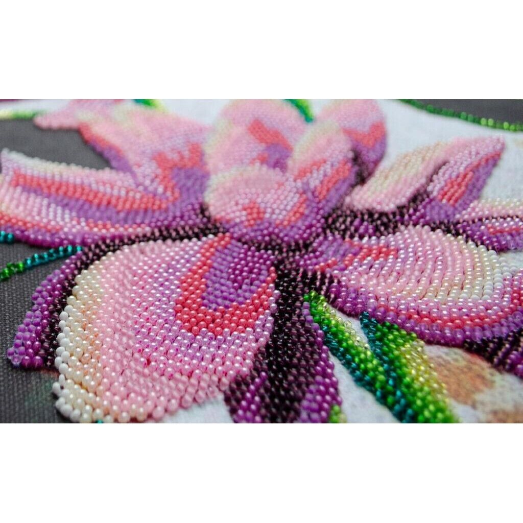 Bead Embroidery Kit Lotus Flowers Beaded stitching Beadwork Bead needlepoint DIY