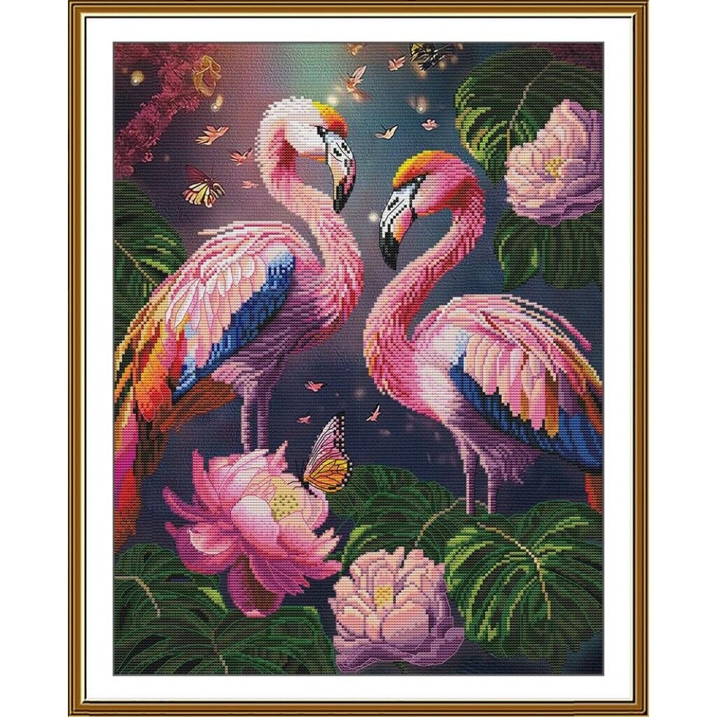 Counted Cross Stitch Kit Flamingo DIY Unprinted canvas