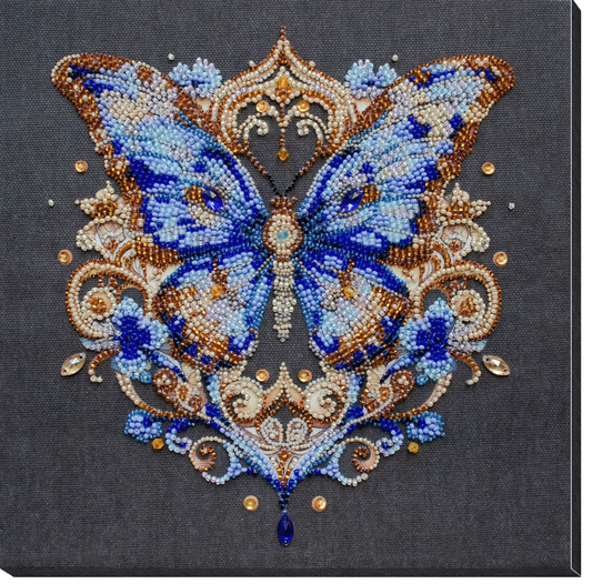 Bead Embroidery Kit Butterfly Beaded stitching Bead needlepoint Beadwork DIY