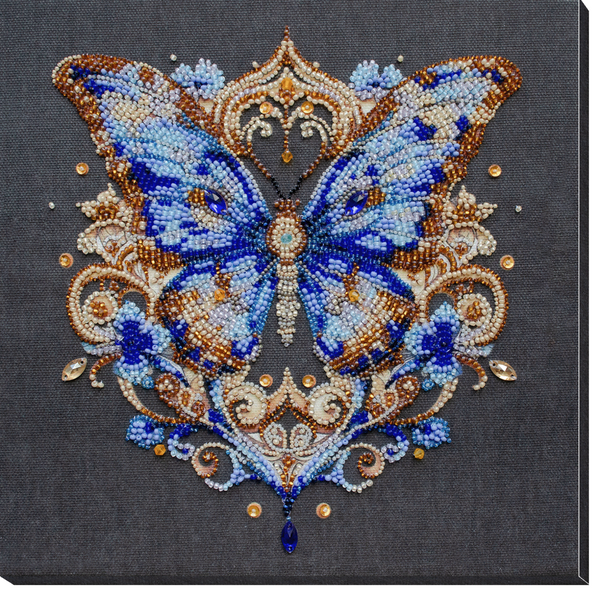 Bead Embroidery Kit Butterfly Beaded stitching Bead needlepoint Beadwork DIY