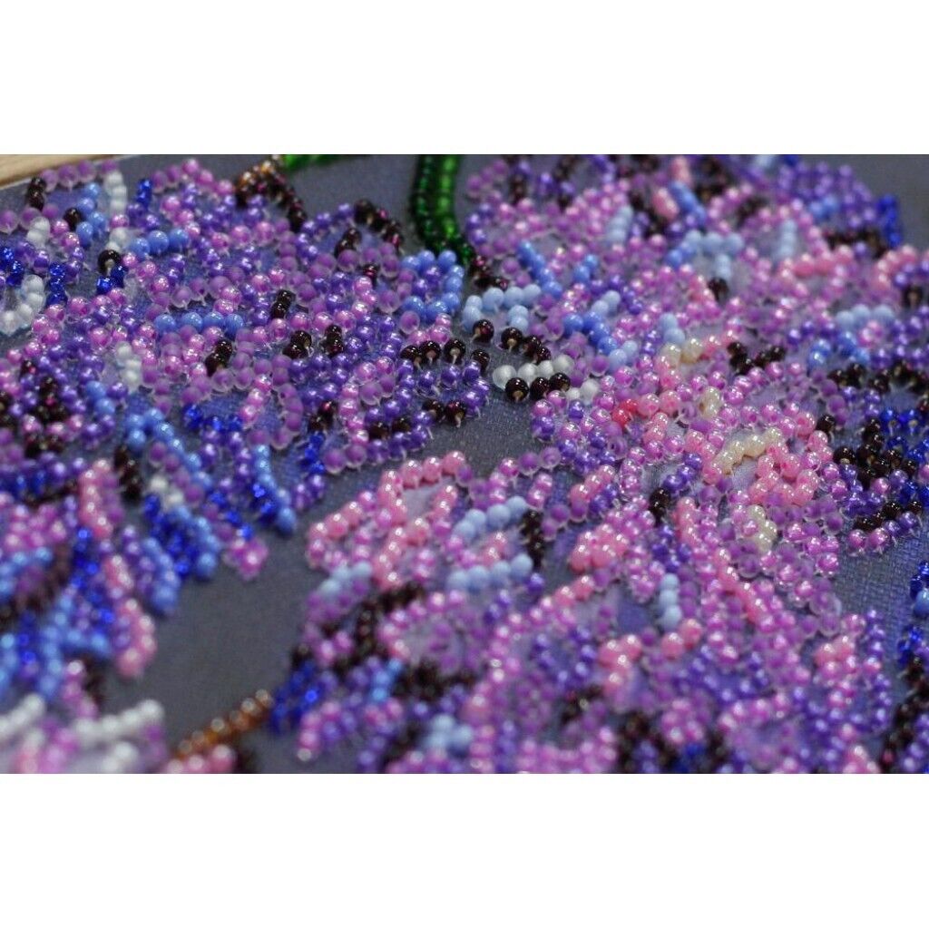 Bead Embroidery Kit Wisteria Flowers Beaded stitching Bead needlepoint DIY