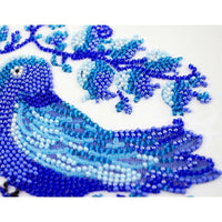 Bead Embroidery Kit Blue bird Beaded stitching Bead needlepoint DIY