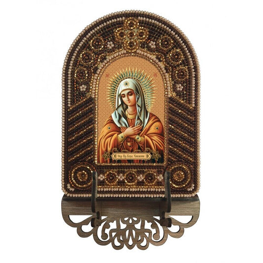 Bead Embroidery Kit Icon Virgin Mary Mother of God DIY Needlepoint kit