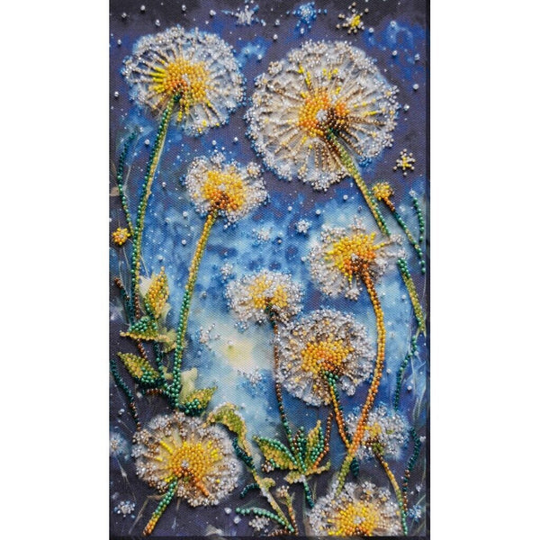 Bead Embroidery Kit Dandelions Beaded stitching Beadwork Bead needlepoint DIY