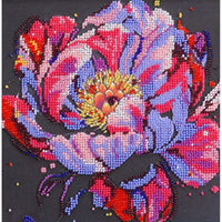 Bead Embroidery Kit Peony Flowers Beaded stitching Beadwork Bead needlepoint DIY