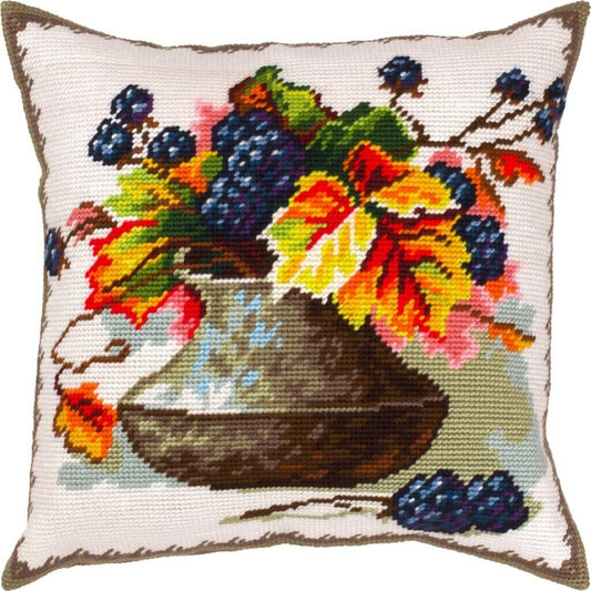 Tapestry Pillow Cover DIY kit "Autumn mood" Needlepoint kit Printed canvas