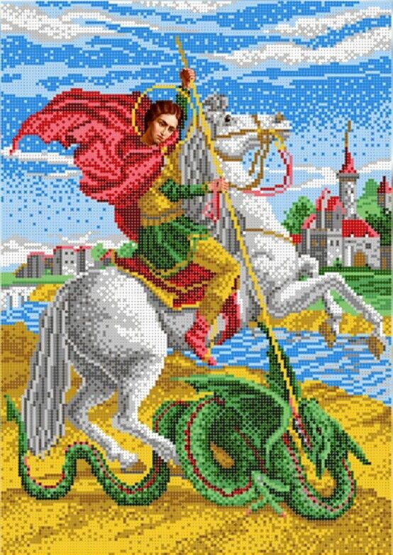 Full Bead Embroidery Kit Saint George DIY Bead needlepoint Beadwork