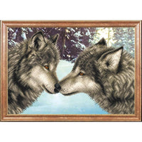 Bead Embroidery Kit Wolves Bead needlepoint Bead stitching Beadwork DIY