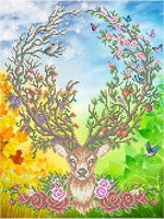 Bead Embroidery Kit Deer DIY Bead needlepoint Bead stitching Beadwork