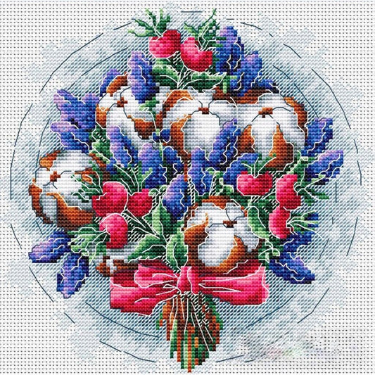 Counted Cross Stitch Kit Spring flowers DIY Kolorova