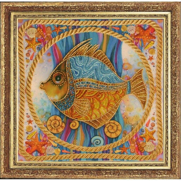 Bead Embroidery Kit Fish DIY Bead needlepoint Beadwork