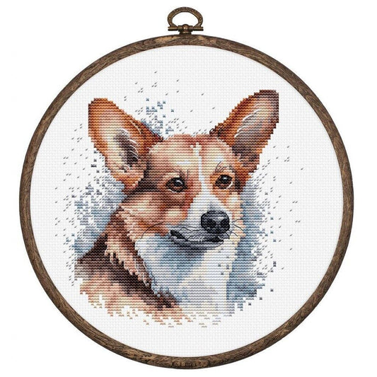 Counted Cross Stitch Kit Corgi Dog Luca-S DIY Unprinted canvas