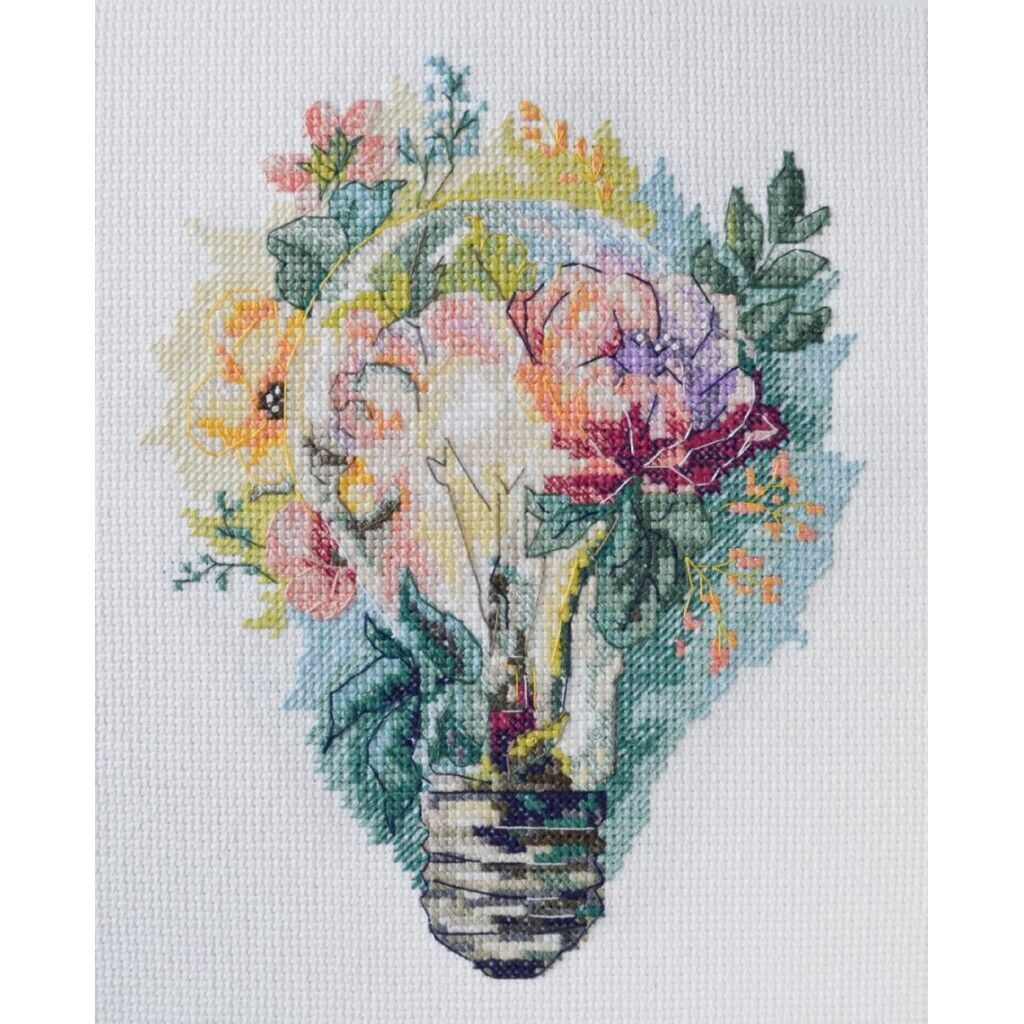 Counted Cross Stitch Kit Bright flowers DIY Unprinted canvas