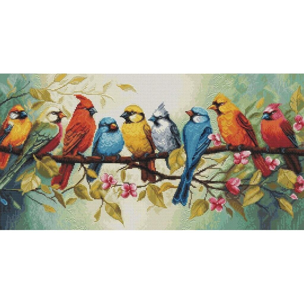 Counted Cross Stitch Kit Bird song Luca-S DIY Unprinted canvas