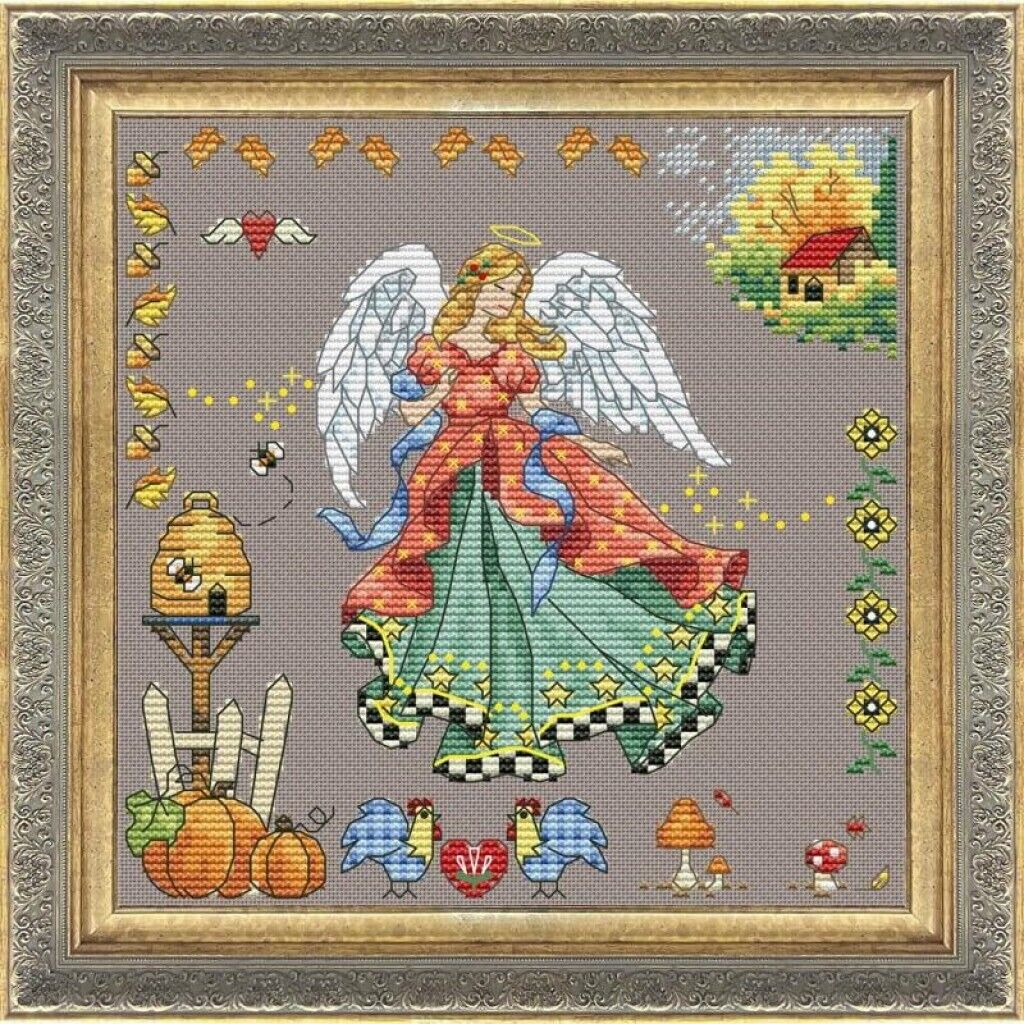 Counted Cross Stitch Kit Lady Autumn DIY Unprinted canvas