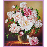 Beaded Embroidery Kit Peonies DIY Beaded needlepoint Beaded stitching