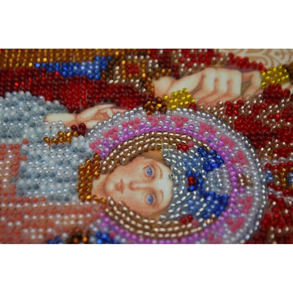 Bead Embroidery Kit Icon Virgin Mary Mother of God Beaded stitching DIY