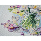 Counted Cross Stitch Kit First flowers DIY Unprinted canvas