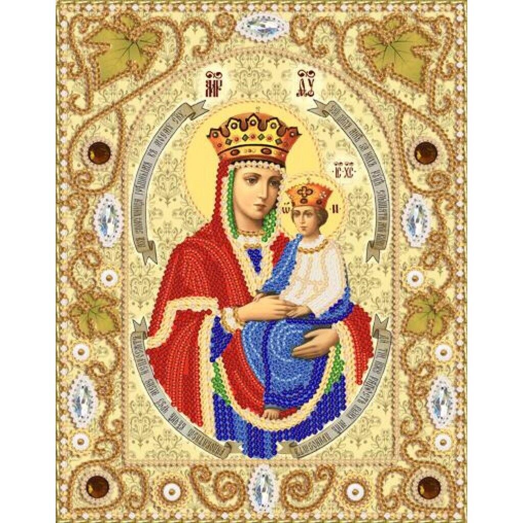 Bead Embroidery Kit Icon Mother of God Beaded stitching Beadwork DIY