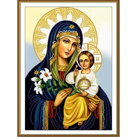 Bead Embroidery Kit Icon Virgin Mary Mother of God Beaded stitching DIY