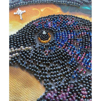 Bead Embroidery Kit Black Crow Beaded stitching Bead needlepoint Beading DIY