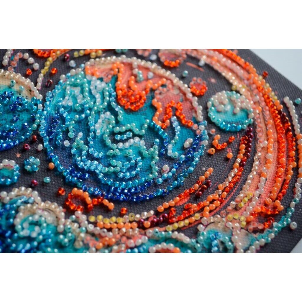 Bead Embroidery Kit Cosmic energy Beaded stitching Bead needlepoint Beadwork DIY