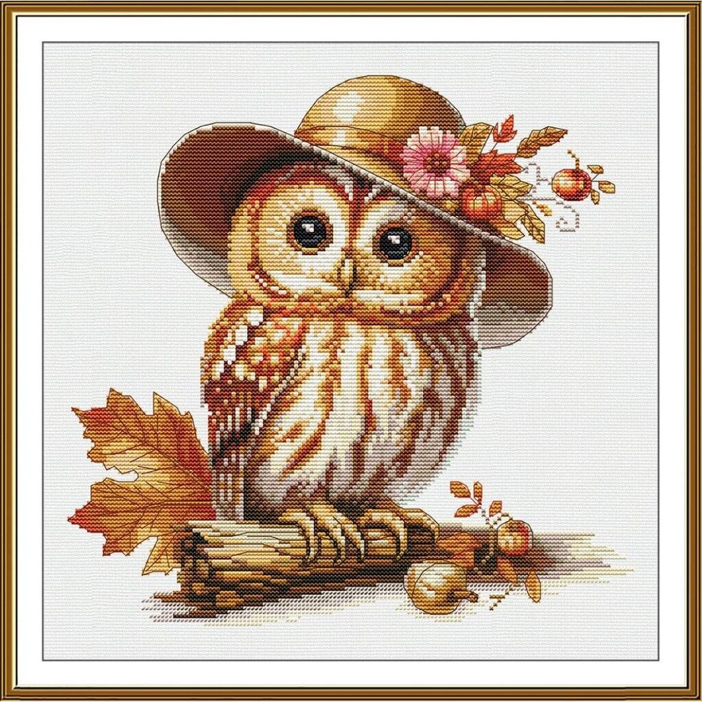 Counted Cross Stitch Kit Cute owl DIY Unprinted canvas