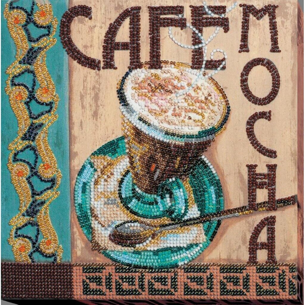 Bead Embroidery Kit Mocha Needlepoin kit Beadwork Bead needlepoint DIY