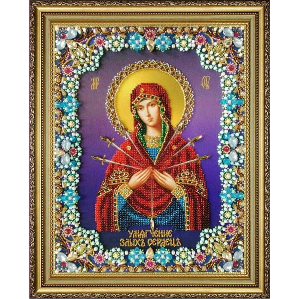 Bead Embroidery Kit Icon Virgin Mary Mother of God Beaded stitching DIY