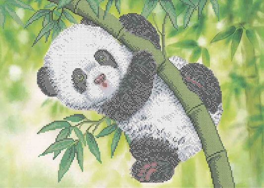 Bead Embroidery Kit Panda DIY Beaded needlepoint Beaded stitching