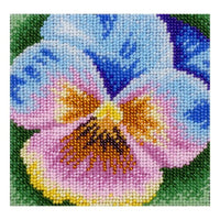 Bead Embroidery Kit Pansies Flowers Beaded needlepoint Bead stitching DIY