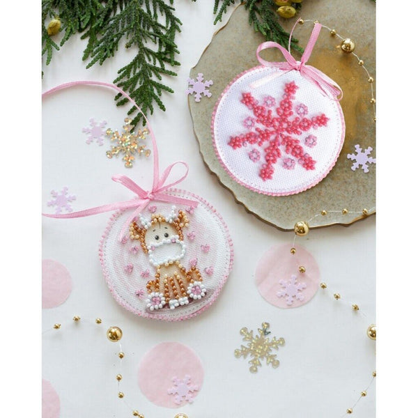 Bead Embroidery Kit Cow XMas Christmas tree toy kit DIY Beading embroidery