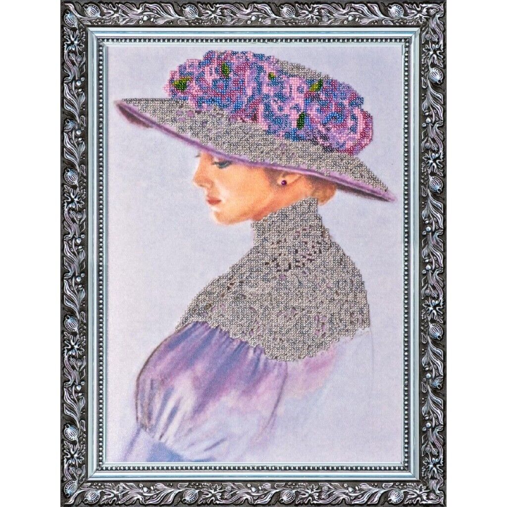 Bead Embroidery Kit Lady Beaded stitching Bead needlepoint DIY