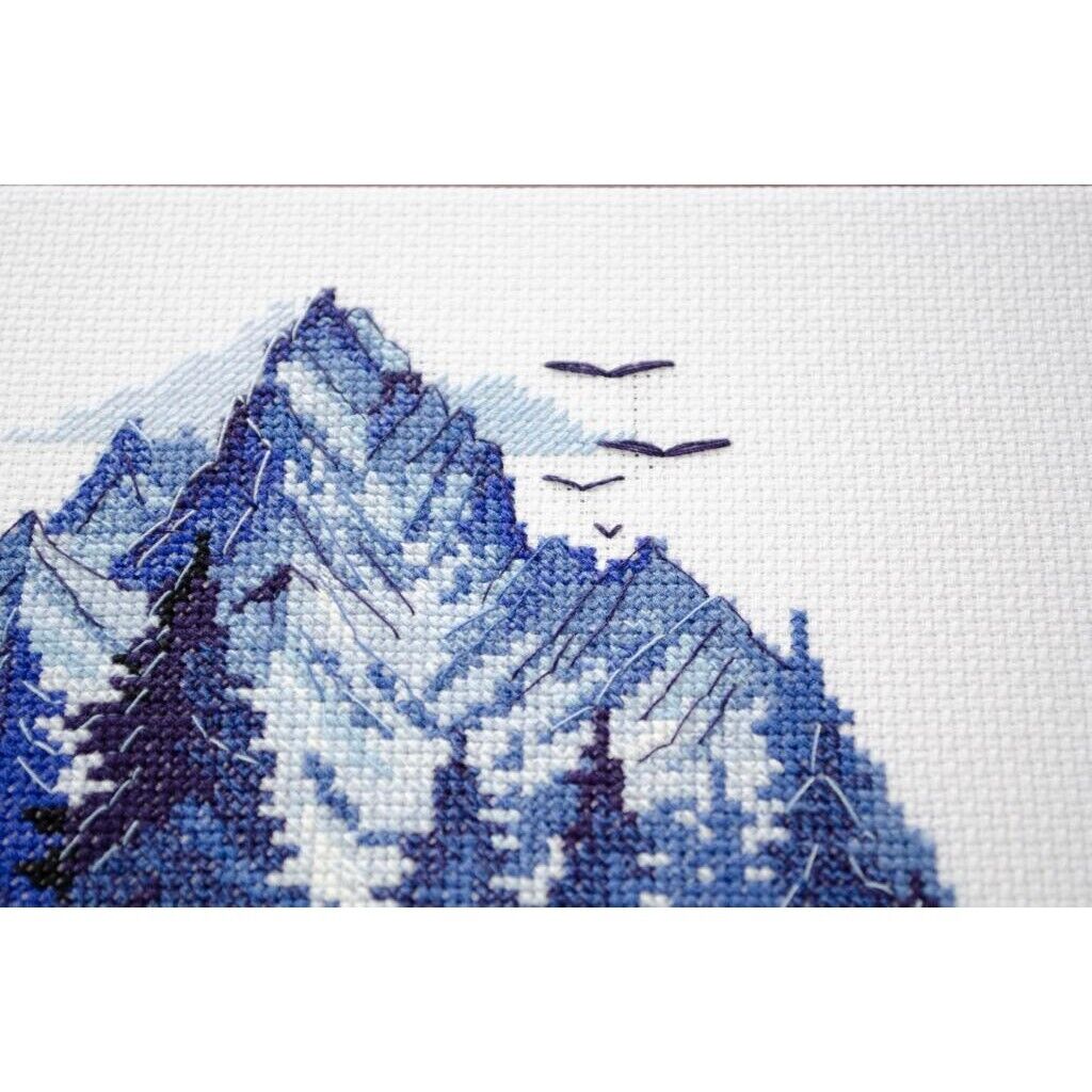 Counted Cross Stitch Kit Mountains DIY Unprinted canvas