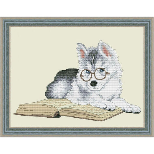 Counted Cross Stitch Kit Dog DIY Unprinted canvas