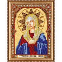 Bead Embroidery Kit Icon Virgin Mary Mother of God Beaded stitching DIY