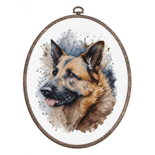 Counted Cross Stitch Kit German Shepherd Dog Luca-S DIY Unprinted canvas