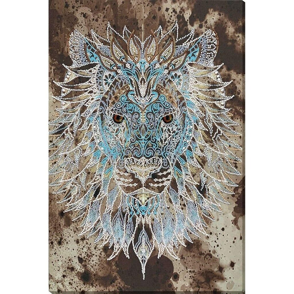 Bead Embroidery Kit Lion Beaded stitching Bead needlepoint Beadwork DIY