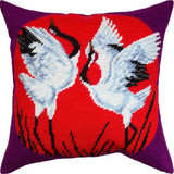 Tapestry Pillow Cover DIY kit Cranes Needlepoint kit Printed canvas