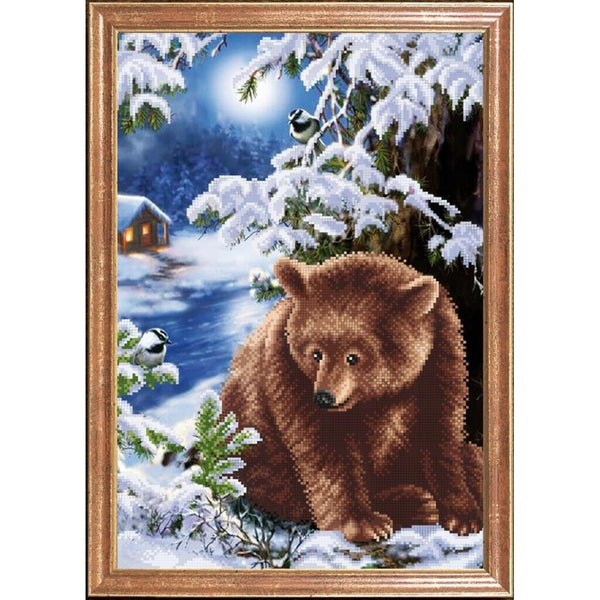 Bead Embroidery Kit Bear Bead needlepoint Bead stitching Beadwork DIY