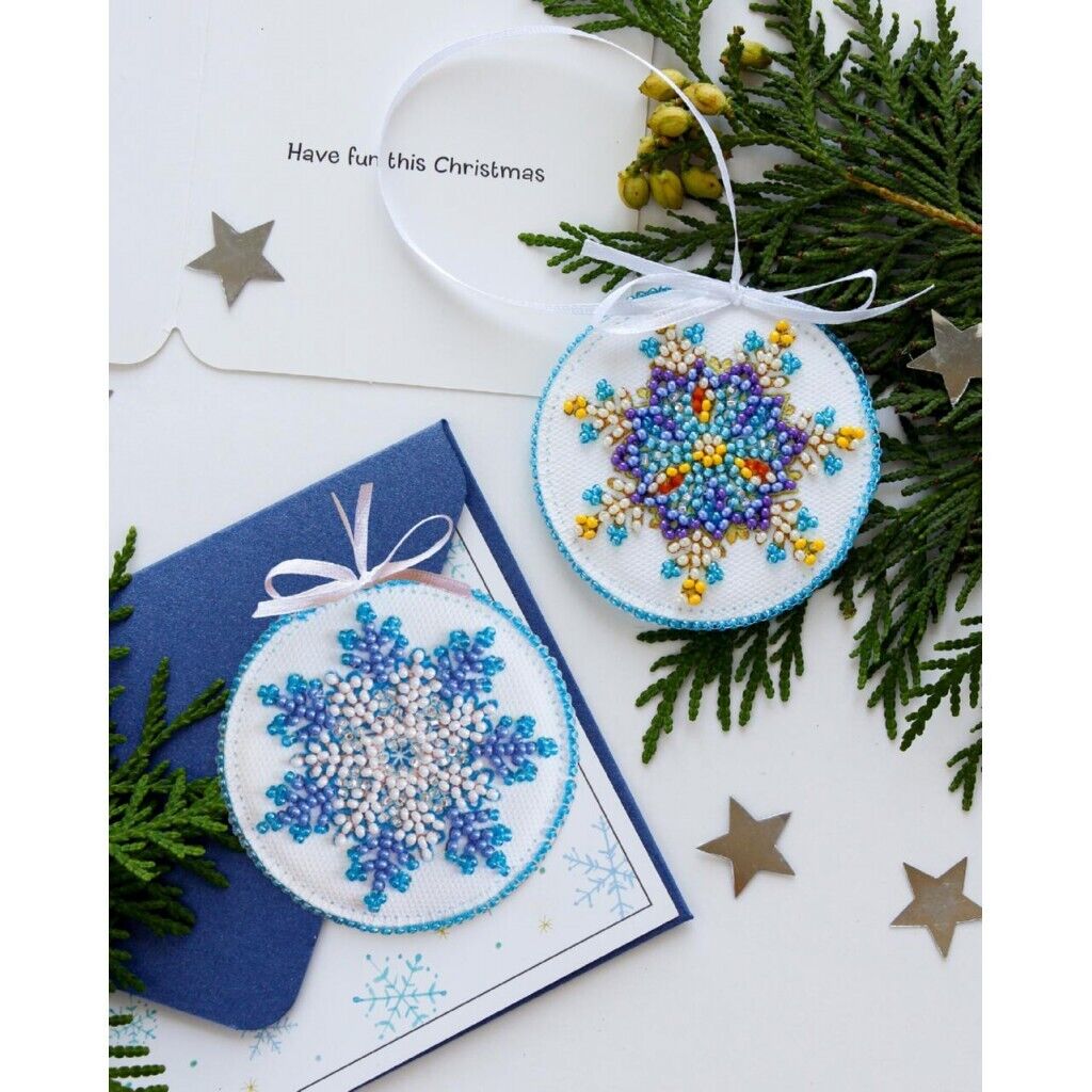 Bead Embroidery Kit Snowflake XMas Christmas tree toy kit DIY Beading embroidery