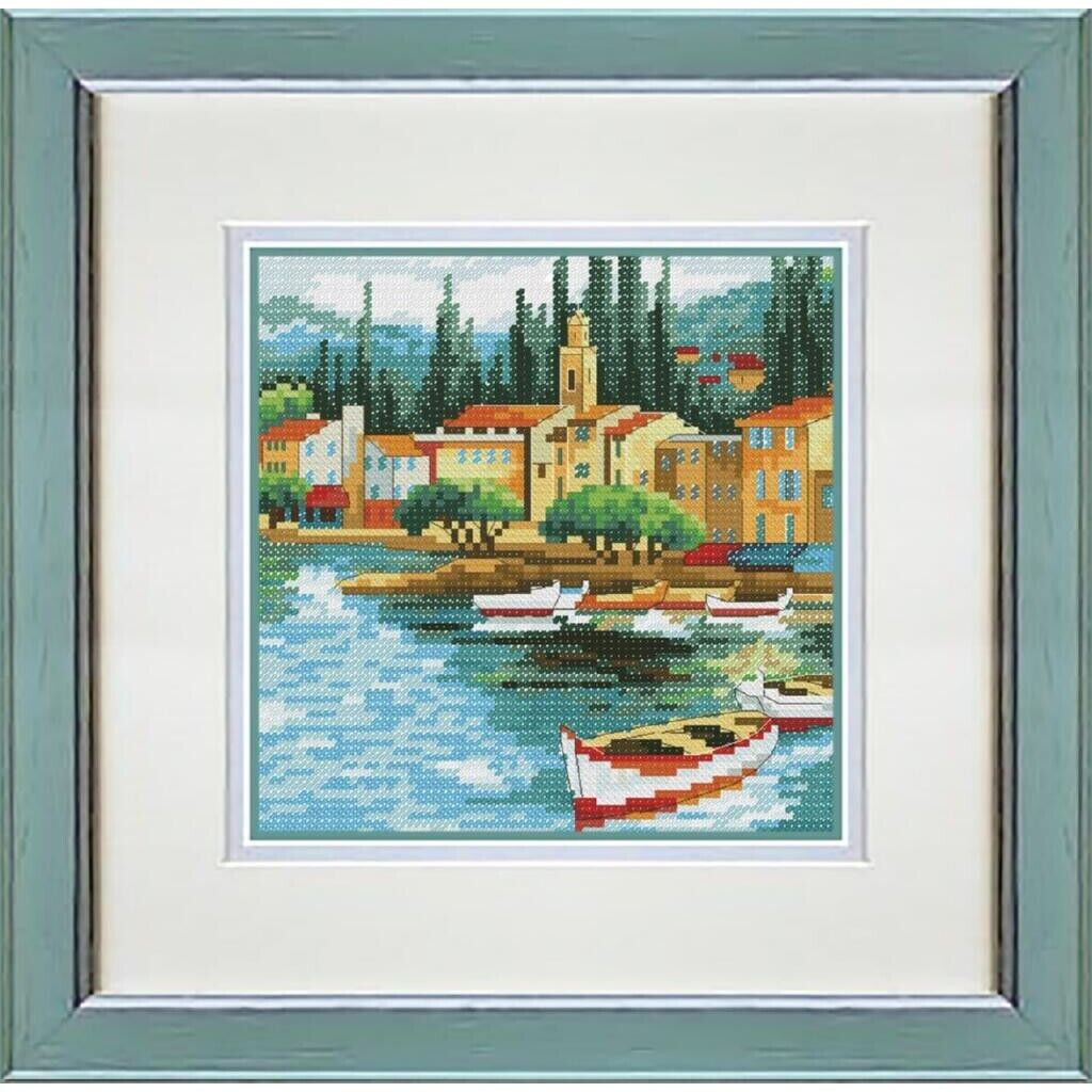 Counted Cross Stitch Kit Italy DIY Unprinted canvas