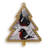 Bead Embroidery Kit on Plastic Snowbirds DIY Christmas tree toy