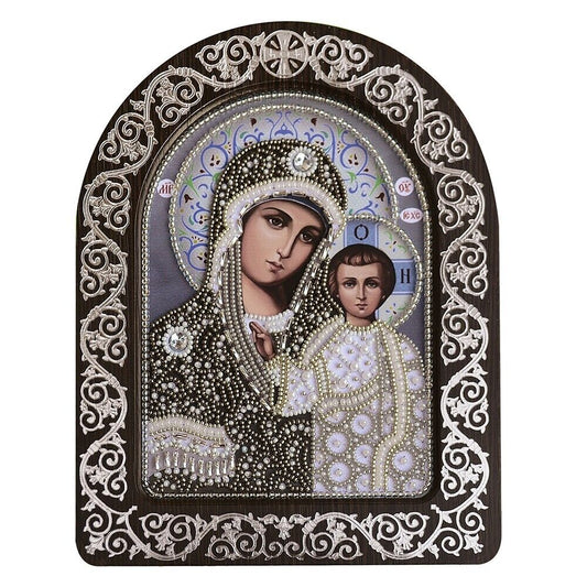 Bead Embroidery Kit Orthodox icon Virgin Mary Mother of God DIY Needlepoint kit