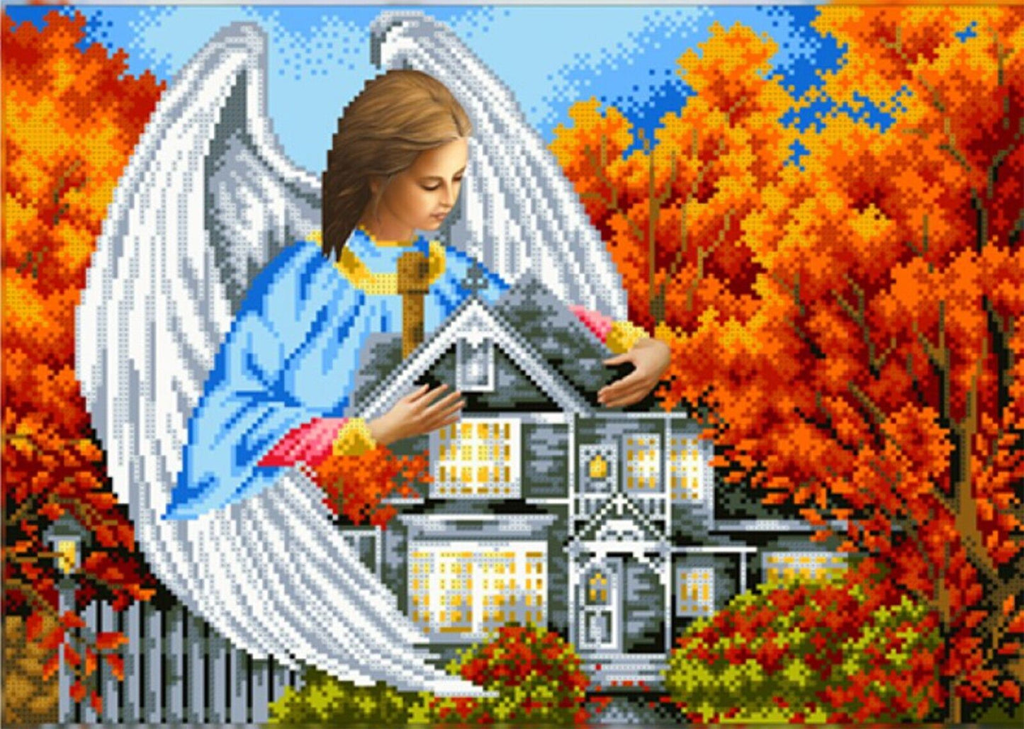 Bead Embroidery Kit Guardian angel DIY Bead needlepoint Beadwork