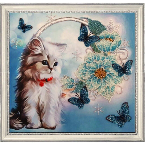 Bead Embroidery Kit Cat DIY Bead needlepoint Beadwork