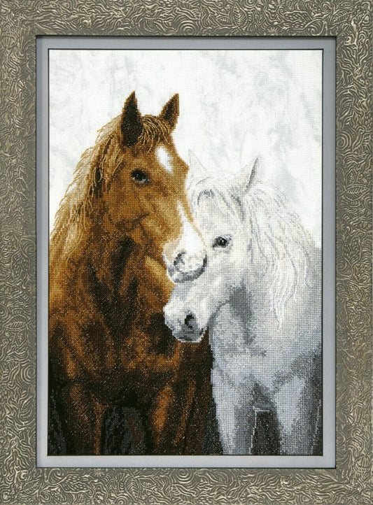Counted Cross Stitch Kit Horses DIY Unprinted canvas