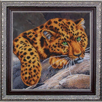 Bead Embroidery Kit Leopard Bead needlepoint Bead stitching Beadwork DIY