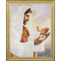 Bead Embroidery Kit Icon God Lord Jesus and baby Beaded stitching DIY