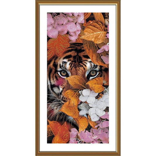 Bead Embroidery Kit Tiger Bead needlepoint Bead stitching Beadwork DIY